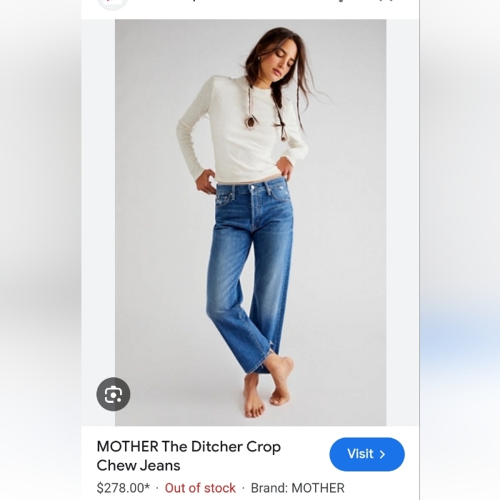 MOTHER The Ditcher Crop Chew Jeans